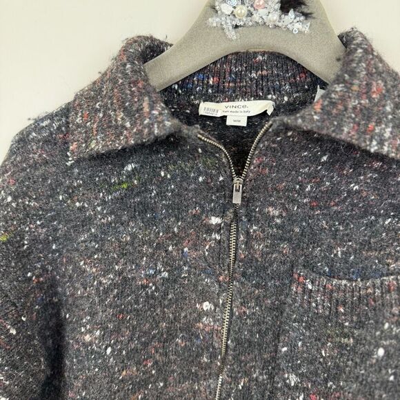 VINCE. Wool-Silk Donegal Zip Jacket 💘 - Picture 6 of 9